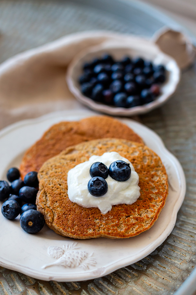 pancakes complets aux myrtilles